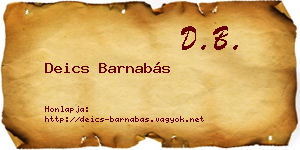 Deics Barnabás névjegykártya